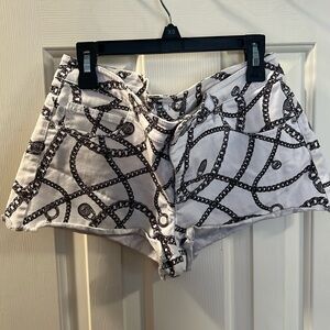 Michael Kors mini denim shorts white with print size 4 / small